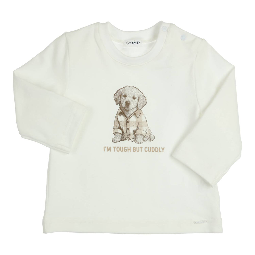 T-shirt lange mouw Aerodoux I'm Tough But Cuddly Beige