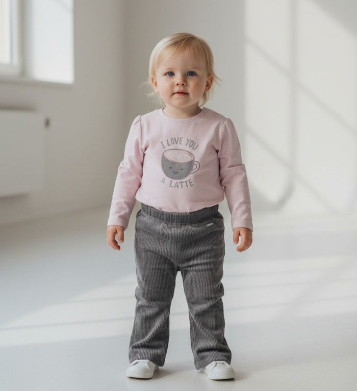 T-shirt lange mouw Aerodoux I Love You A Latte Lila