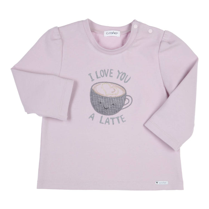 T-shirt lange mouw Aerodoux I Love You A Latte Lila