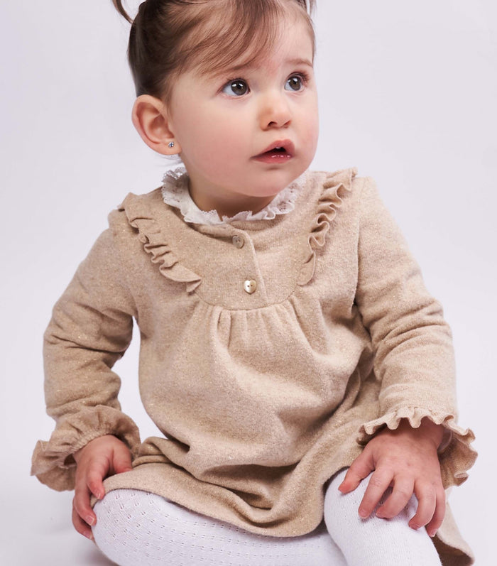 Jurk Lucia Beige Met ruffles
