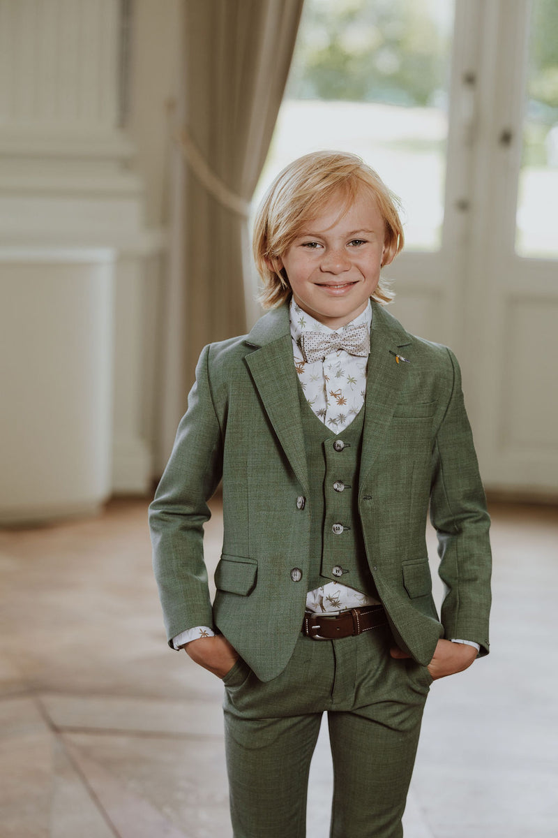 Driedelig groen kostuum