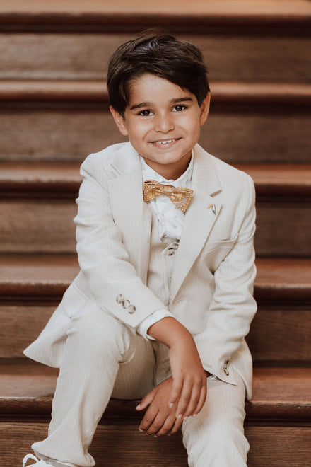 Driedelig beige kostuum