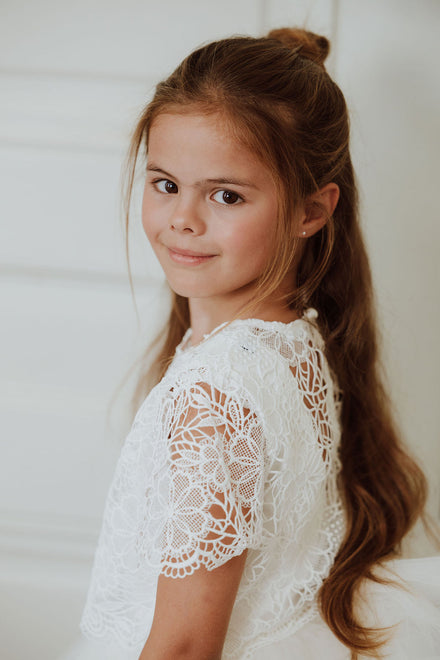 Witte tule jurk met strik