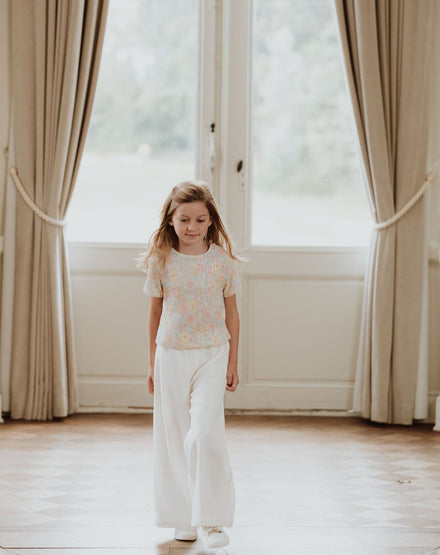 Metallic jacket & wide leg broek